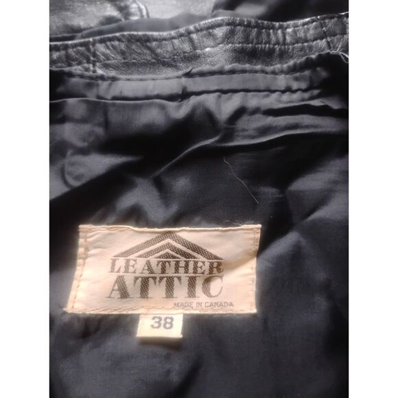 Leather Attic, Canada, Men's Size 38 Black Leather Vest - Vintage - Picture 5 of 5